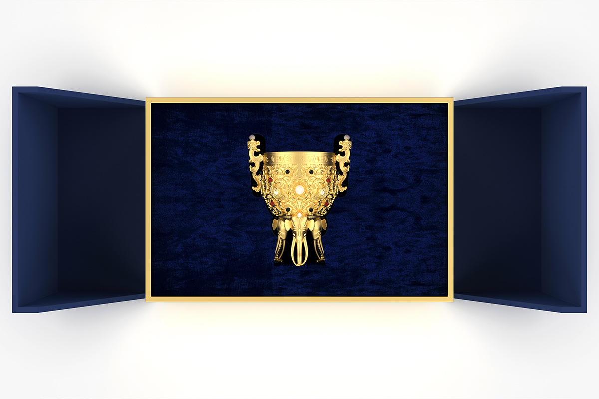 商務(wù)隨手禮金甌永固杯包裝打開方式